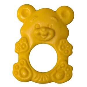 Vtg Yellow Bear Baby Toy Teether